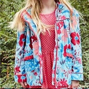 Matilda Jane Brand Camp MJC Ranger Rain Jacket Coat Girl's size 6 Blue Floral